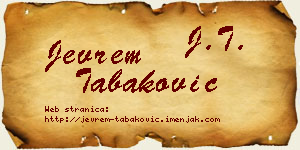Jevrem Tabaković vizit kartica